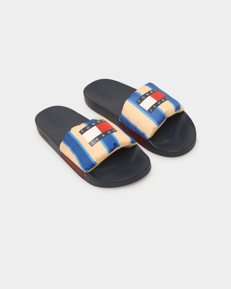 Tommy Jeans Striped Padded Pool Slide Twilight Navy