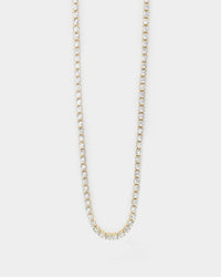 Saint Morta Micro 24" Tennis Necklace Gold Plated