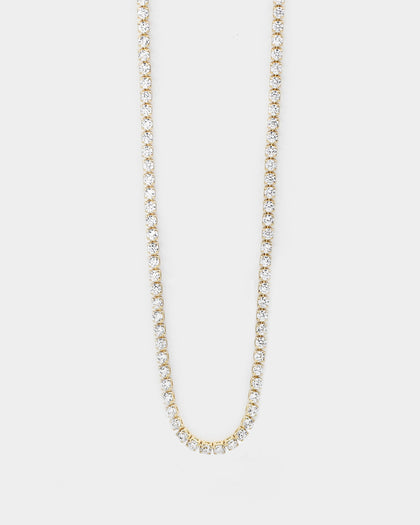 Saint Morta Micro 24" Tennis Necklace Gold Plated