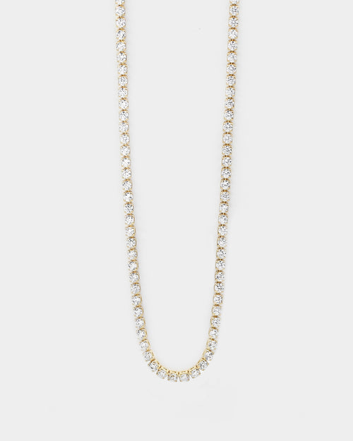 Saint Morta Micro 24" Tennis Necklace Gold Plated