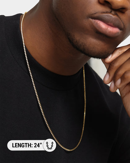Saint Morta Micro 24" Tennis Necklace Gold Plated