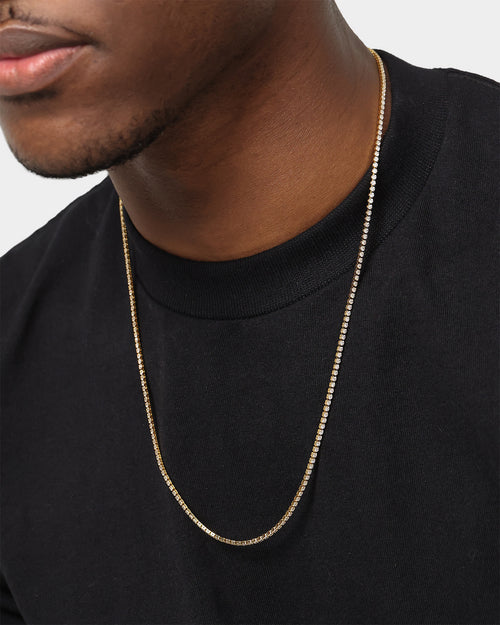 Saint Morta Micro 24" Tennis Necklace Gold Plated