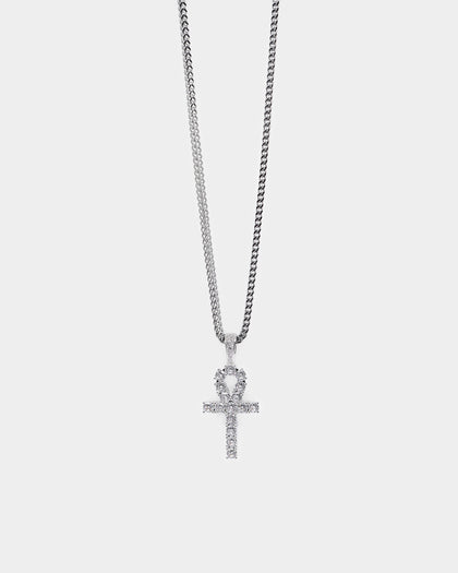 Saint Morta Ankh Cross Pendant White Gold