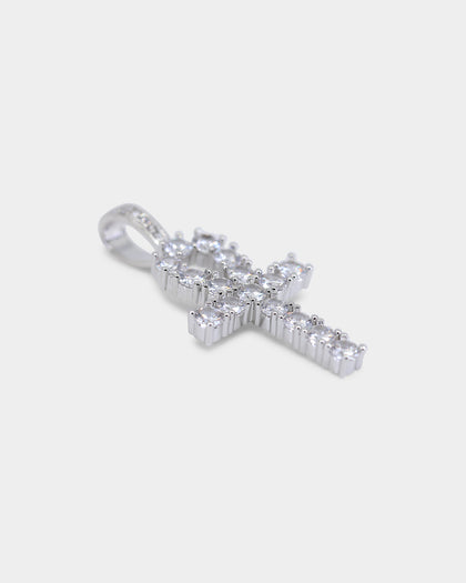 Saint Morta Ankh Cross Pendant White Gold