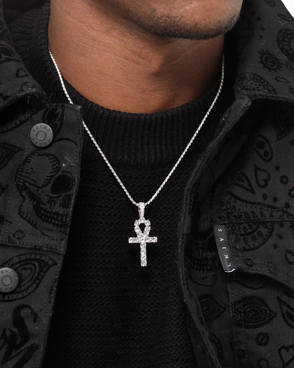Saint Morta Ankh Cross Pendant White Gold