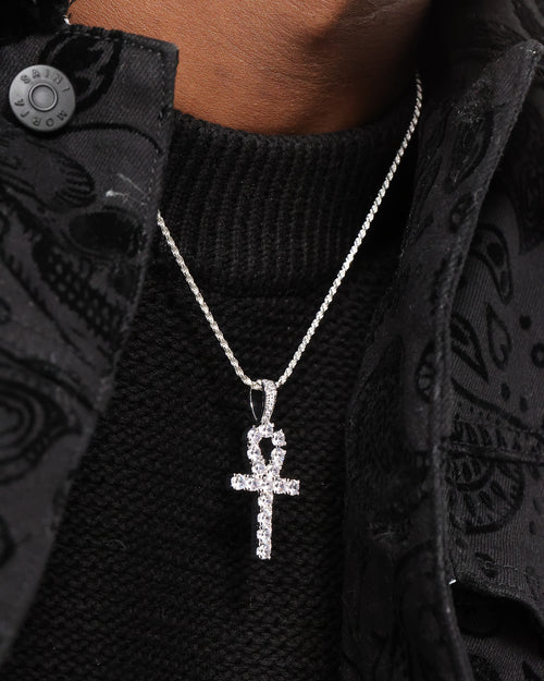 Saint Morta Ankh Cross Pendant White Gold
