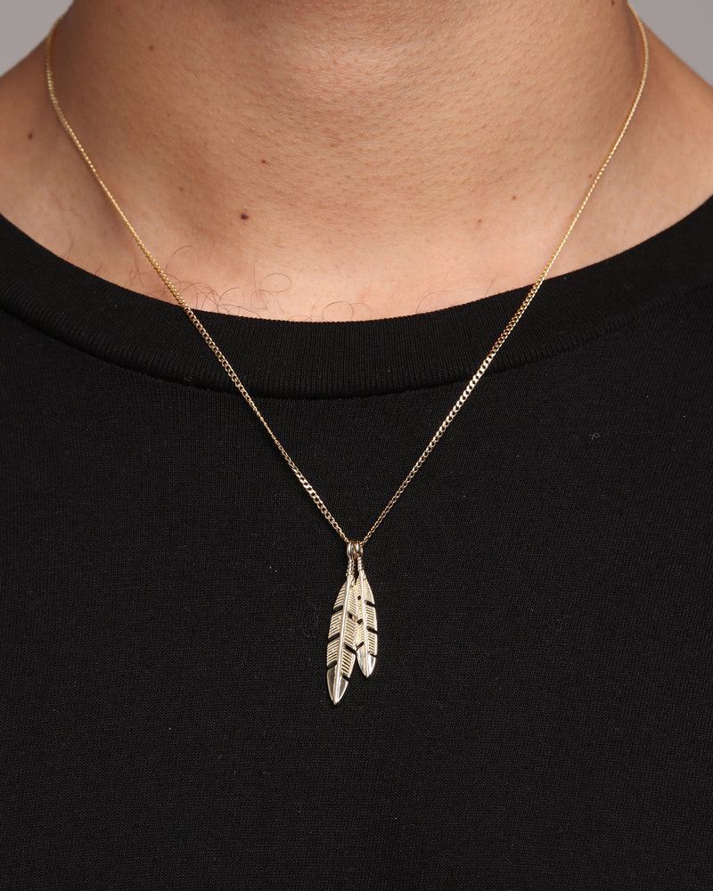 Mister Feather Pendant 14KT Gold