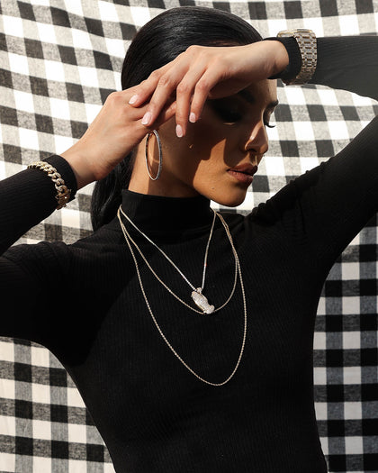 Saint Morta Iced Praying Hands Pendant Iced Gold