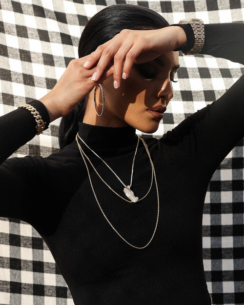 Saint Morta Iced Praying Hands Pendant Iced Gold