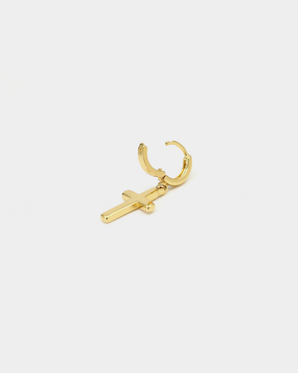 Saint Morta Mini Cross Earring Gold
