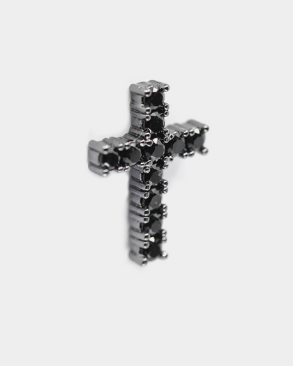 Saint Morta Saint Cross Earring Iced Black