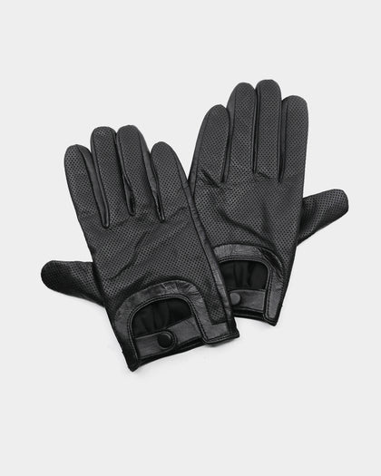 Saint Morta Men's Genuine Leather Gloves Black