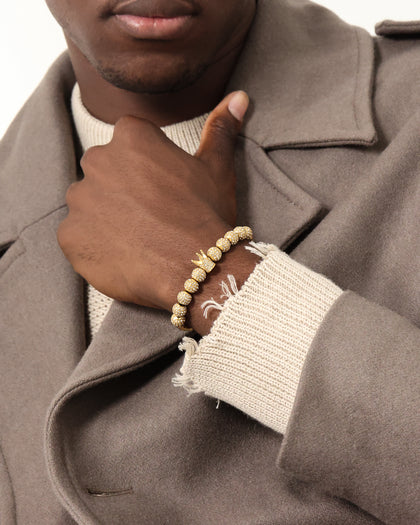 Saint Morta Crown Bracelet Iced Gold