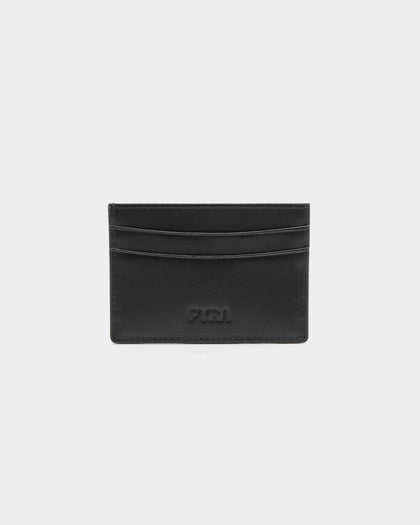 PYRA Men's Leather Card Wallet Black Leather