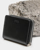 PYRA Men's Leather Zip Wallet Black Leather