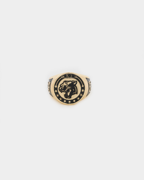 Wild For The Weekend Wildcats Coin Signet Ring (Large) Gold