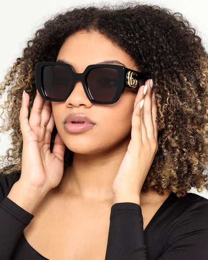 Gucci GG0956S-003 54 Sunglasses Black/Black/Grey