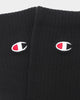 Champion 3 Pack C Logo Crew Socks Black
