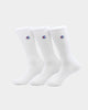 Champion 3 Pack C Logo Crew Socks White