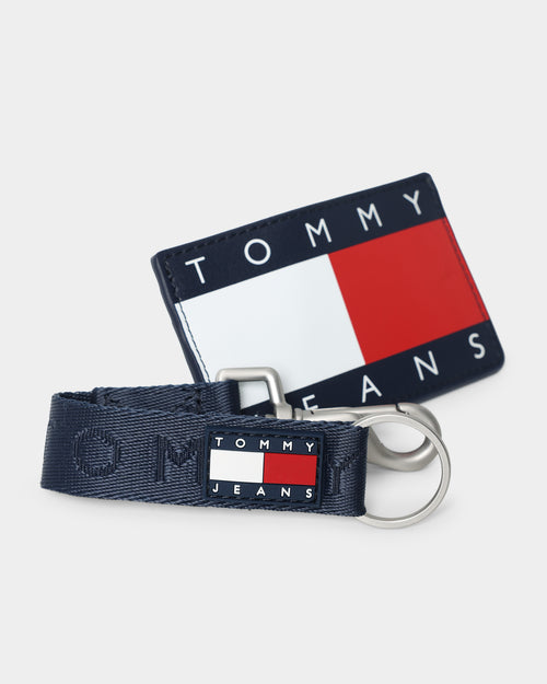 Tommy Jeans Card Wallet and Keychain Set Twilight Navy