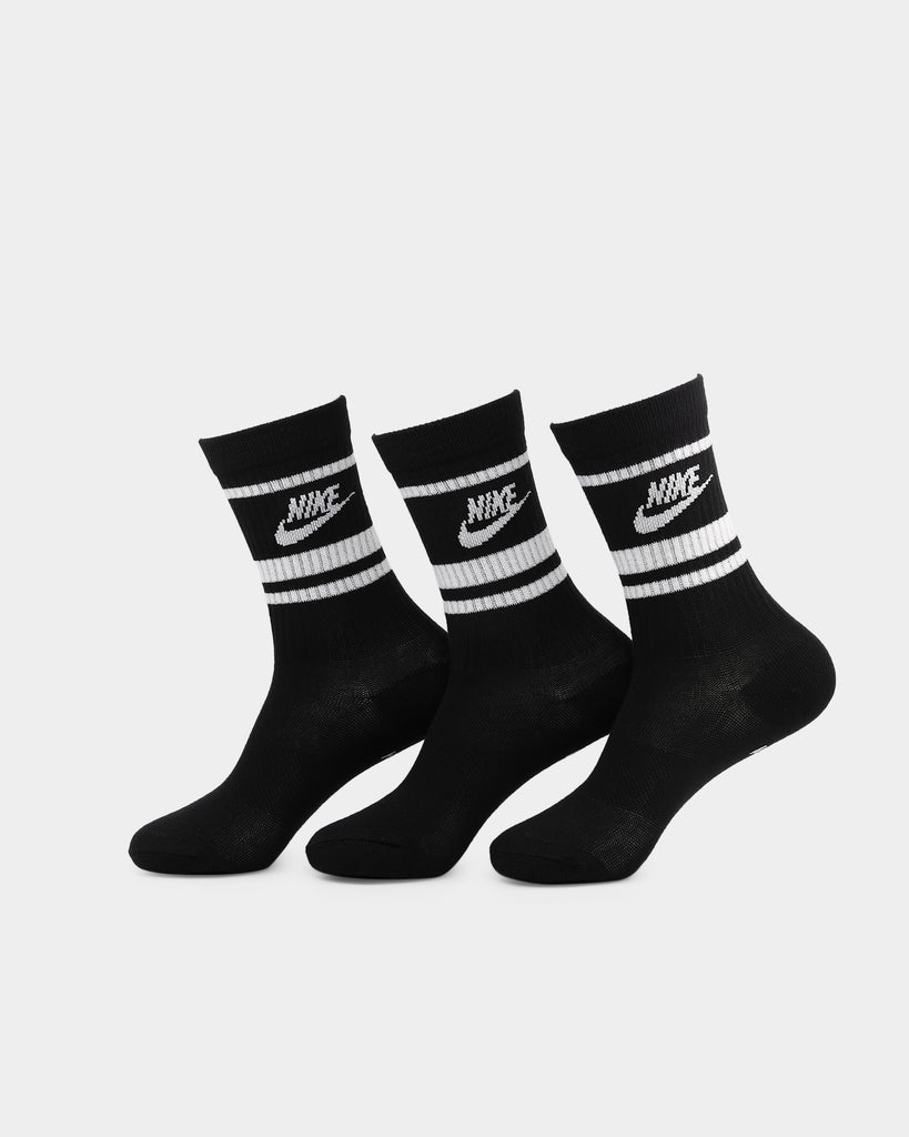 Nike Men's Sportswear Everyday Essential Crew Sock 3 Pack Black/White ...