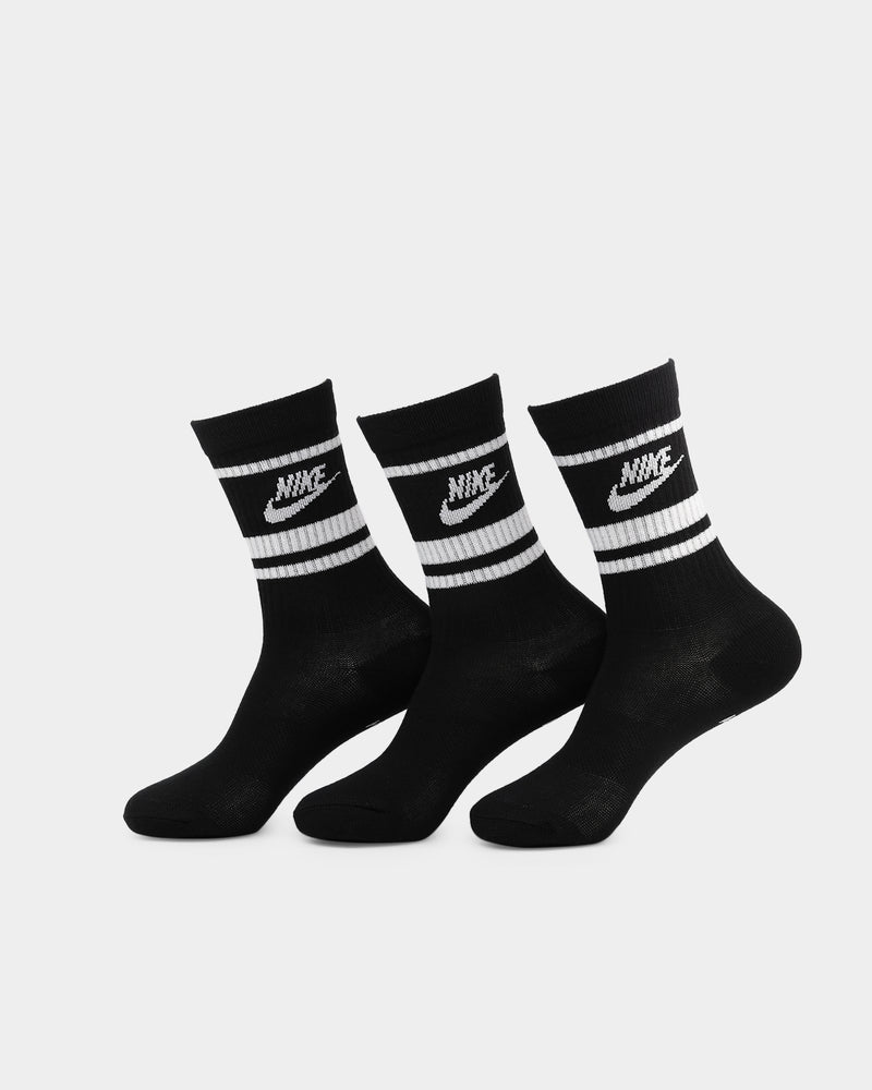 Nike Men's Sportswear Everyday Essential Crew Sock 3 Pack Black/White