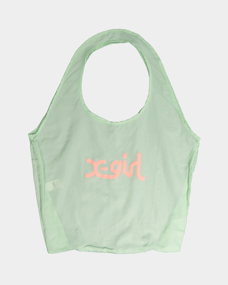 X-Girl Mills Logo Shopper Bag Lime