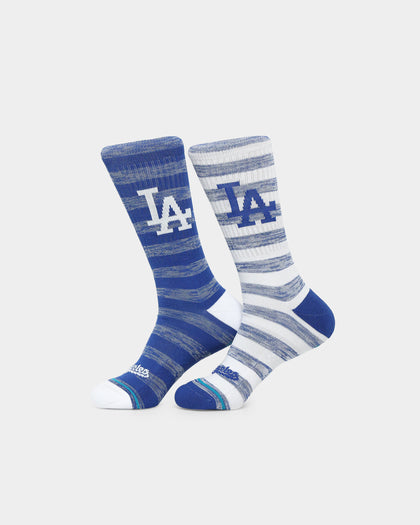 Stance X Los Angeles Dodgers Twist Crew Socks 2 Pack White