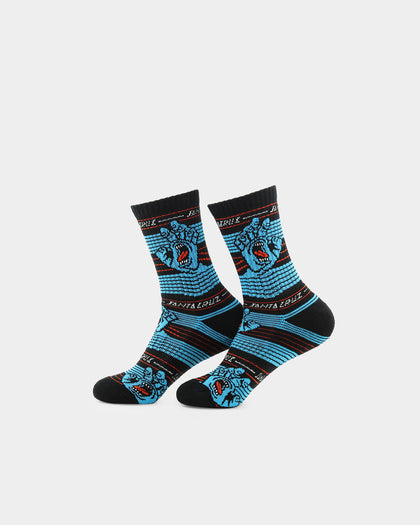 Santa Cruz Kids' Hand Hidden Crew Socks 2 Pack Multi