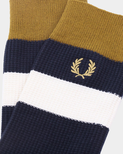 Fred Perry Waffle Stripe Socks Navy