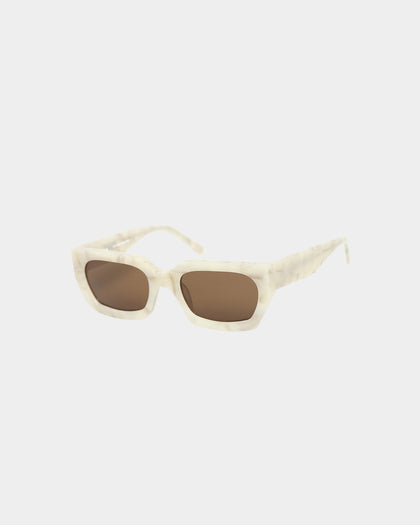 PYRA Aoraki Sunglasses Cream Marble/Brown Lens