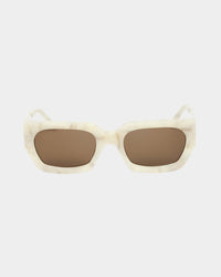 PYRA Aoraki Sunglasses Cream Marble/Brown Lens