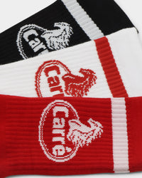 Carré Gasoline Sock 3 Pack Multi-Coloured