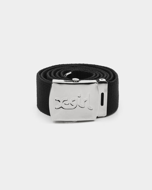 X-Girl Mills Logo Web Belt Black