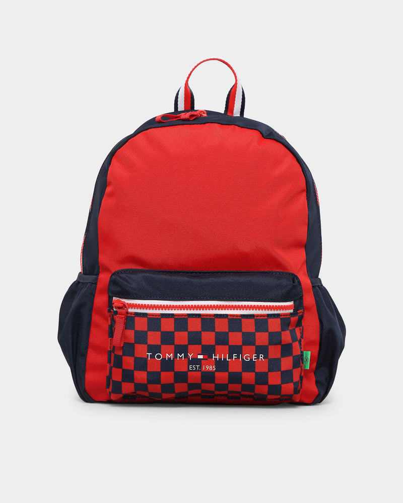 Tommy Hilfiger Kids' TH Establishd Logo Backpack Red Check