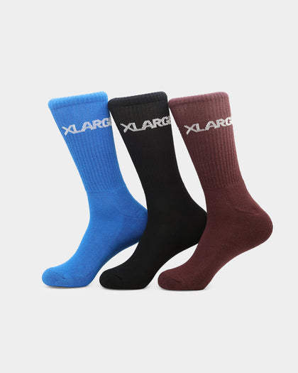 X-Large Unisex 91 Text Sock 3 Pack Multi-Coloured