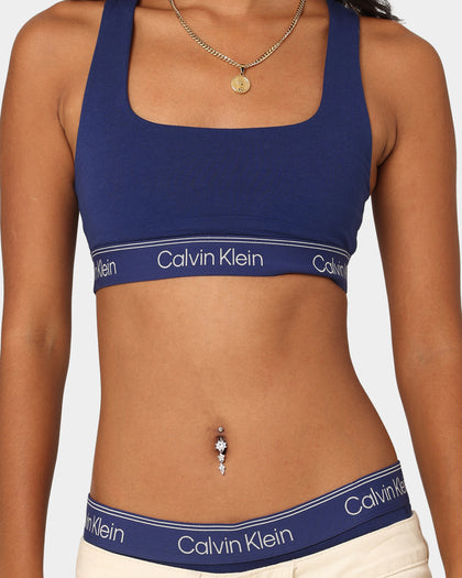 Calvin Klein Women's Athletic Unlined Bralette Blue Depth