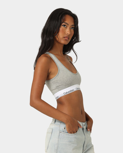 Calvin Klein Women's Modern Cotton Line Extensions Bralette Grey Heather