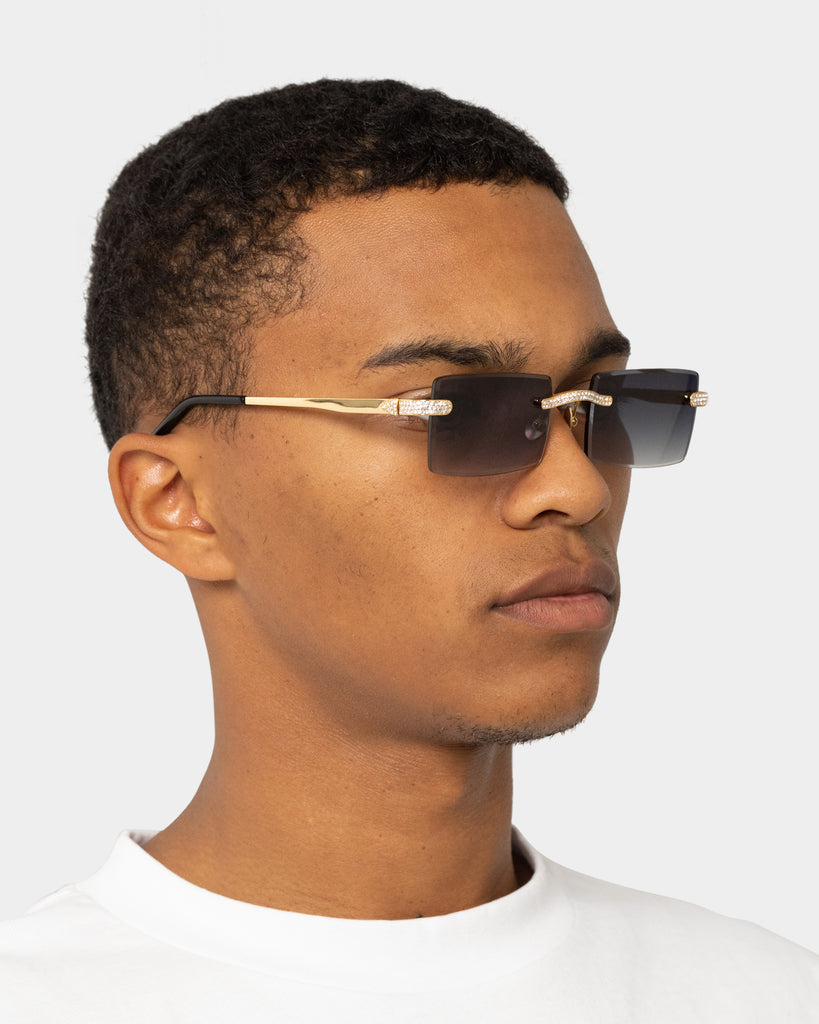 James Oro Iced Black Tint Authentic Sunglasses Gold Culture Kings
