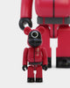 Medicom Toy Be@rbrick X Squid Games Circle Guard 100% & 400% Figure Set Red/Black
