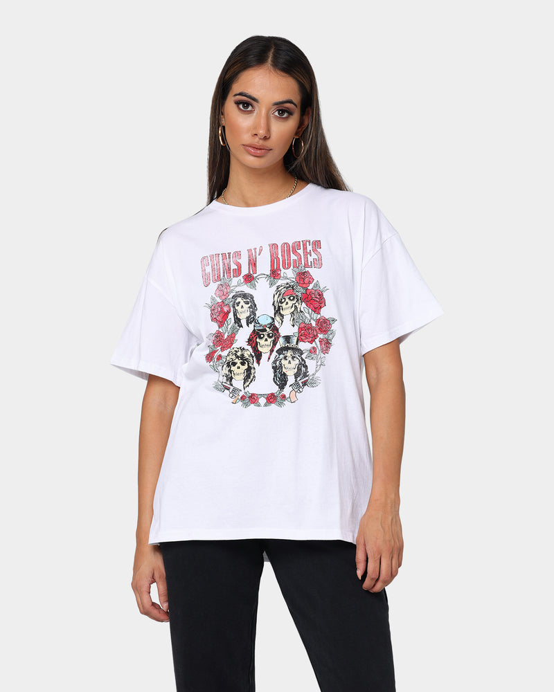 Guns N Roses Women's Many Skulls T-Shirt White