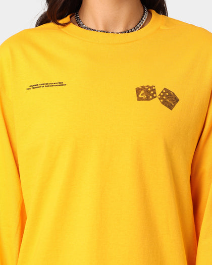 4HUNNID Roll The Dice Long Sleeve T-Shirt Mustard
