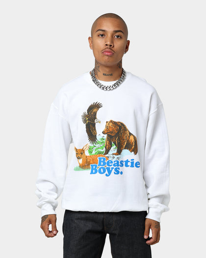 Beastie Boys Forest Animal Crewneck White