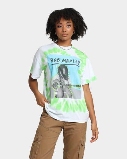 Bob Marley Photo Tie Dye T-Shirt White