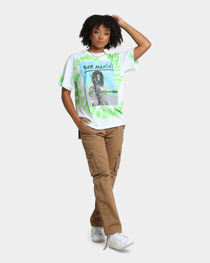 Bob Marley Photo Tie Dye T-Shirt White
