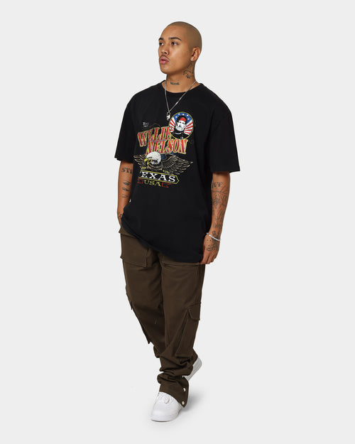 Willie Nelson Texas Eagles Vintage T-Shirt Washed Black