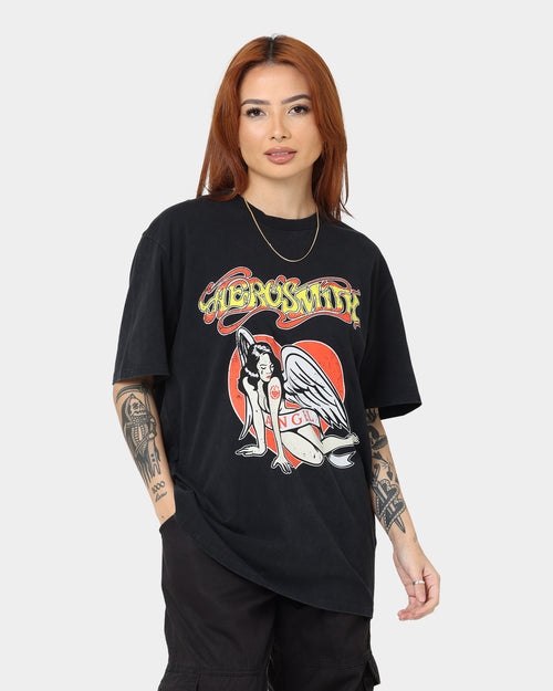 Aerosmith Angel Heart Vintage T-Shirt Washed Black