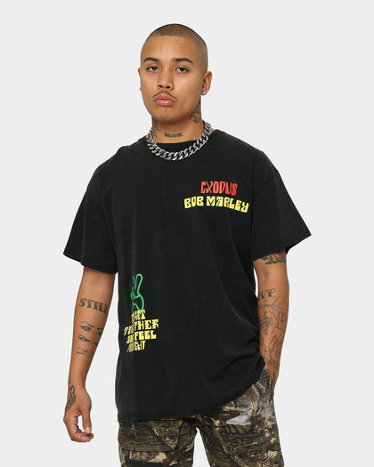 Bob Marley One Love One Heart Vintage T-Shirt Washed Black