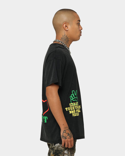 Bob Marley One Love One Heart Vintage T-Shirt Washed Black