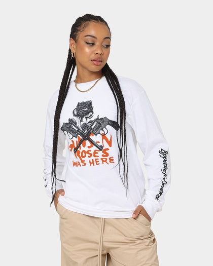 Guns n Roses Pistol Track Long Sleeve T-Shirt White
